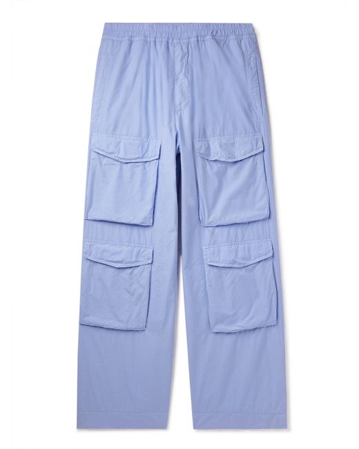 Dries Van Noten Blue Straight-leg Cotton-shell Trousers for men