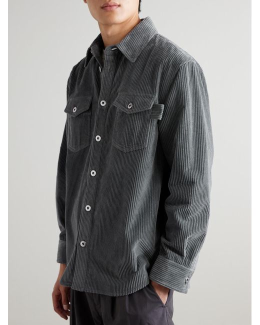 Bottega Veneta Gray Cotton-Corduroy Shirt for men