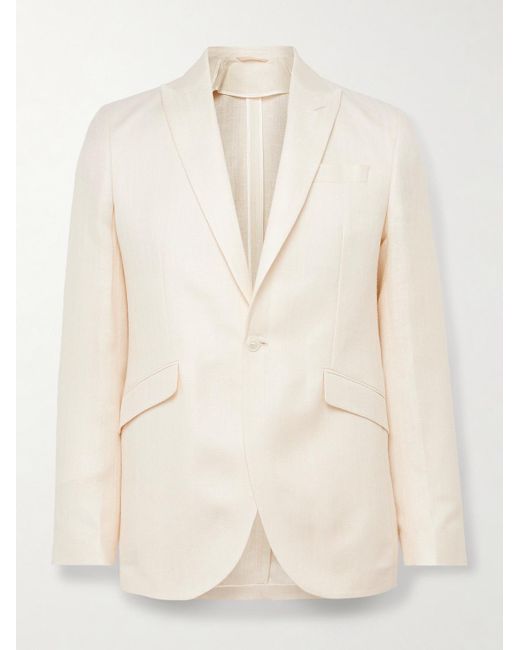 Favourbrook Natural Slim-Fit Herringbone Linen And Silk-Blend Suit Jacket for men