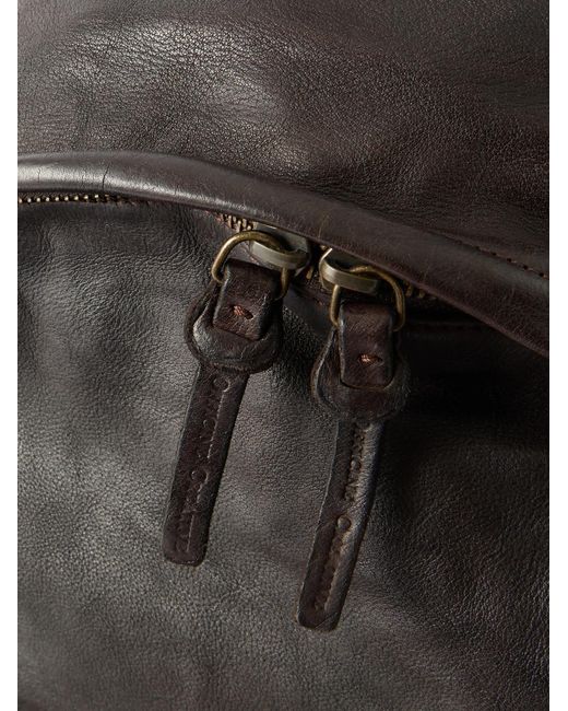 Officine Creative Black Ignis Leather Backpack for men
