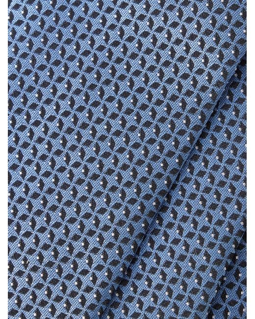 Zegna Blue 8Cm Silk-Jacquard Tie for men