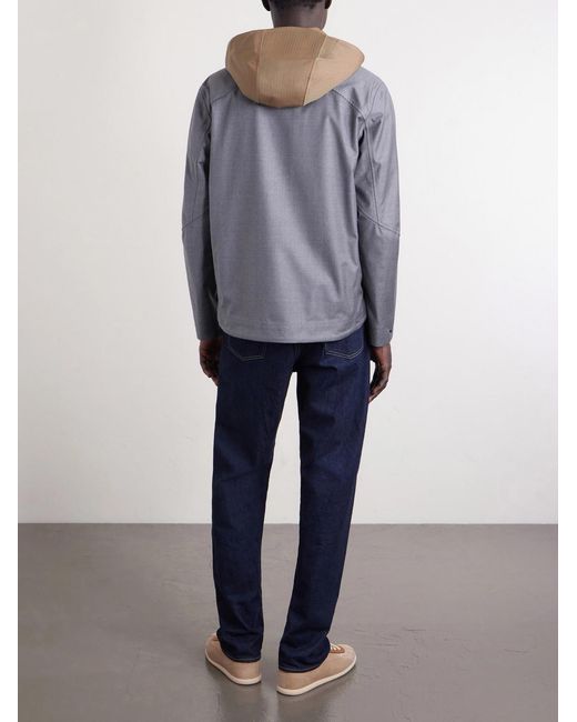 Sease Purple Summer Balma Virgin Wool Hooded Jacket for men