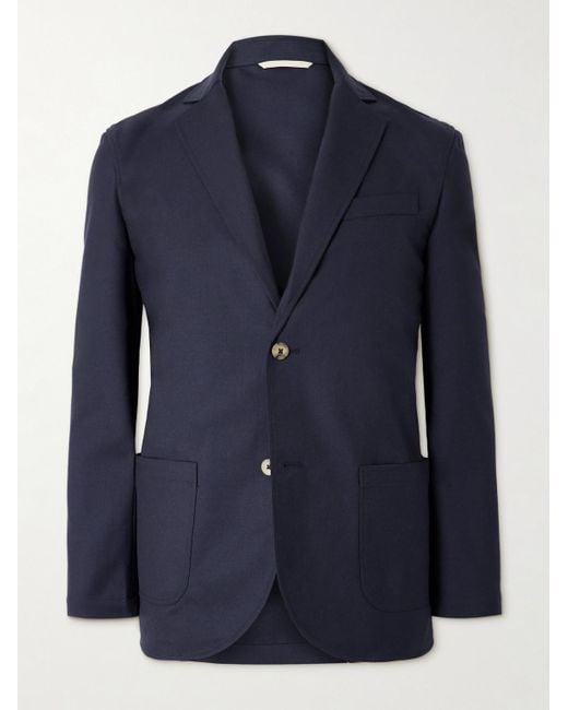 De Bonne Facture Blue Essential Unstructured Wool Suit Jacket for men