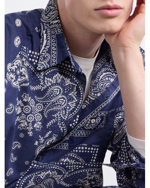 Kapital Blue Printed-Cotton Shirt for men
