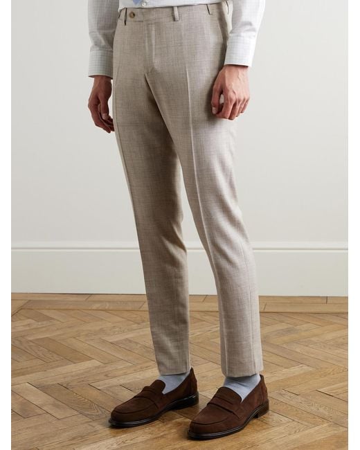 Canali Natural Wool, Silk And Linen-Blend Suit Trousers for men