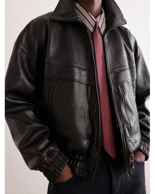 Saint Laurent Black Leather Jacket for men