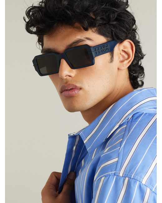 Fendi Black Graphy Square-frame Acetate Sunglasses for men