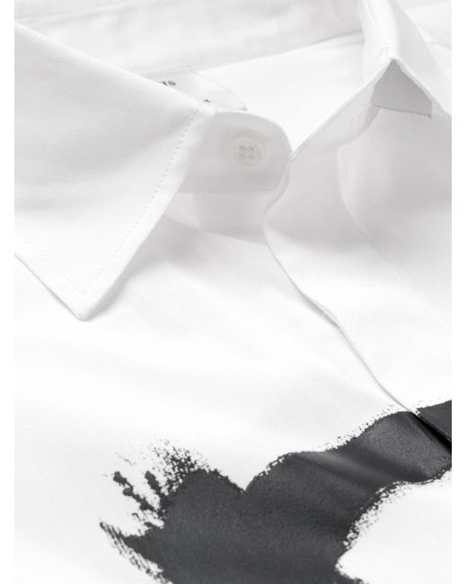 Vetements White Logo-print Cotton-poplin Shirt for men