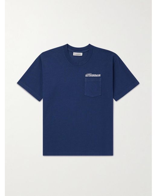 T-shirt in jersey di cotone con logo di CHERRY LA in Blue da Uomo