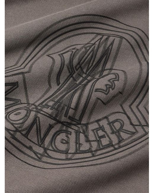 Moncler Gray Logo-appliquéd Printed Cotton-jersey Hoodie for men