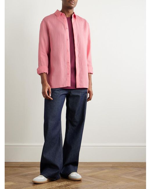 Gabriela Hearst Pink Nicolas Linen Shirt for men