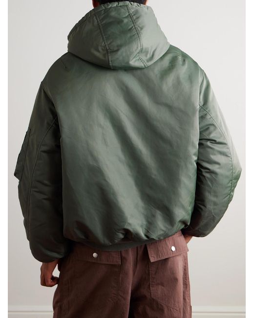 FRIZMWORKS Green Active Ma-1 Padded Shell Hooded Jacket for men