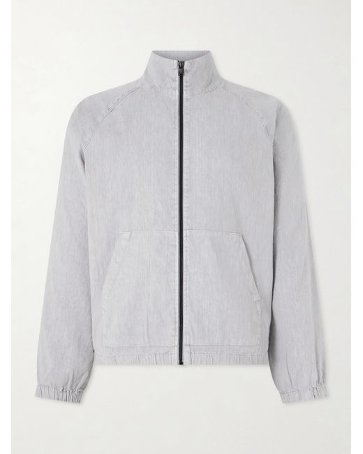 James Perse Gray Linen-Blend Blouson Jacket for men