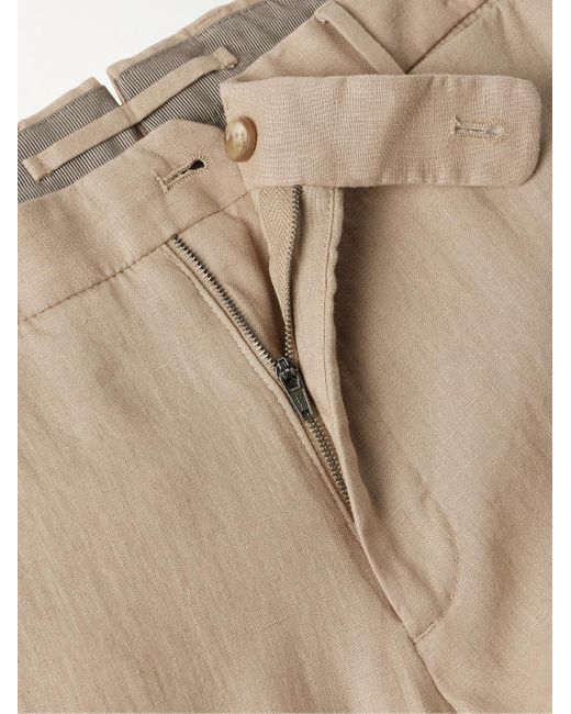Pantaloni slim-fit in lino Venezia 1951 di Incotex in Natural da Uomo