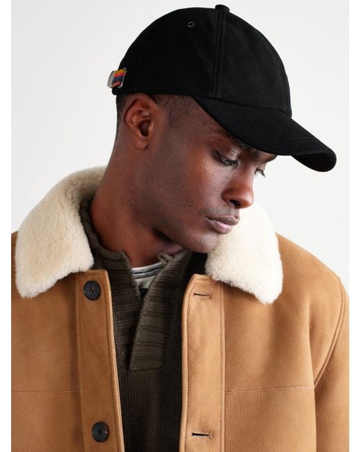 Paul Smith Black Suede Baseball Cap for men