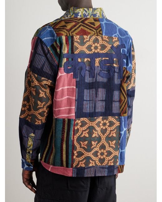 Kardo Red Luis Printed Patchwork Cotton Shirt for men