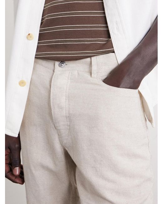 Mr P. White Edward Straight-Leg Linen And Cotton-Blend Trousers for men