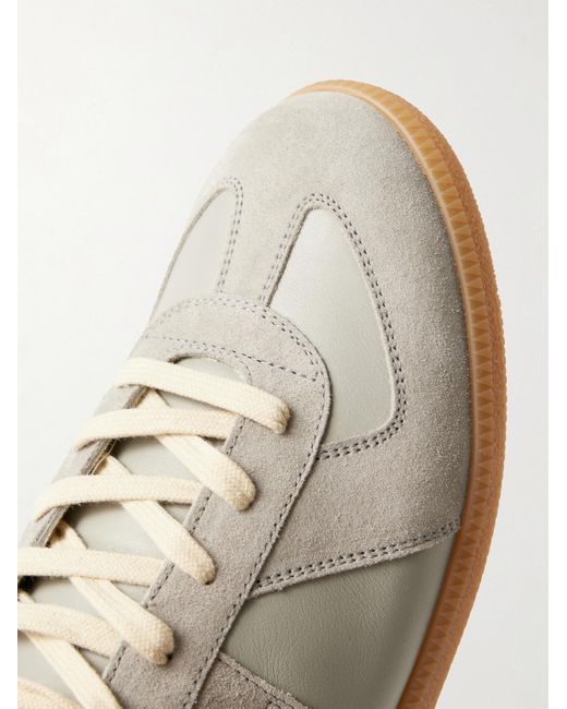 Maison Margiela Gray Replica Leather And Suede Sneakers for men