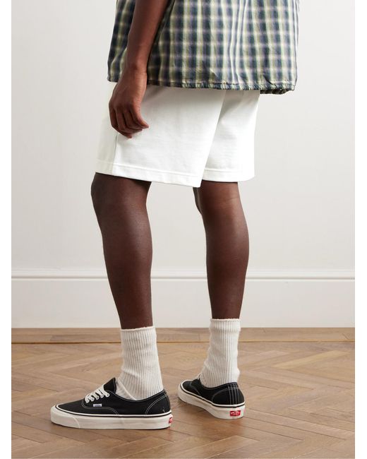 (w)taps White Straight-Leg Logo-Embroidered Cotton-Blend Jersey Shorts for men