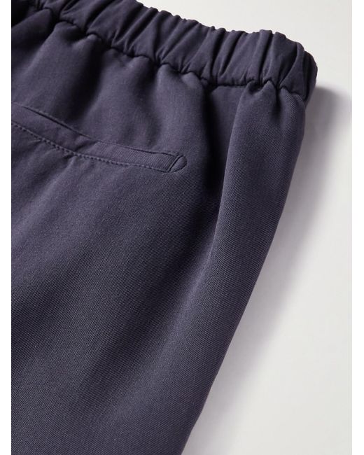 Boglioli Blue Tapered Virgin Wool-Twill Trousers for men
