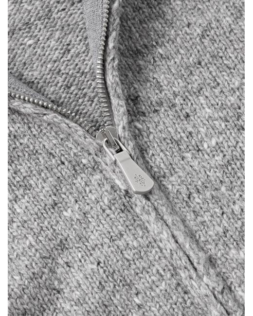 Eleventy Gray Wool-Blend Zip-Up Cardigan for men