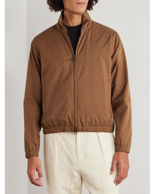 Loro Piana Brown Storm System® Twill Bomber Jacket for men