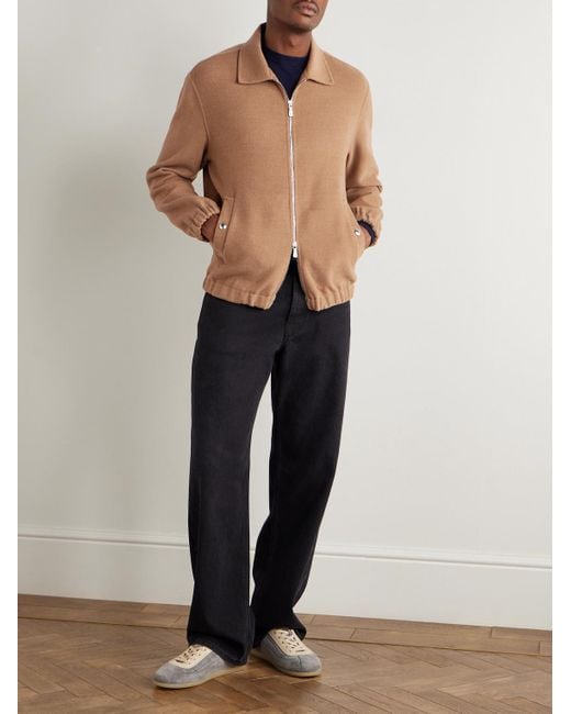 Eleventy Natural Wool-Felt Bomber Jacket for men