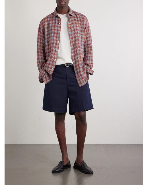 Slowear Blue Cotton-Ripstop Shorts for men