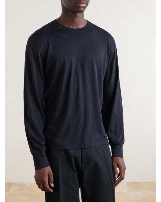Tom Ford Blue Slim-Fit Lyocell And Cotton-Blend Jersey T-Shirt for men