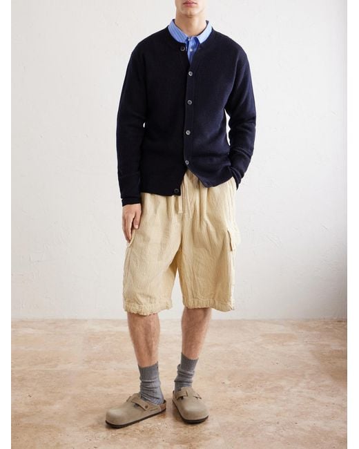 Barena Natural Wide-Leg Cotton-Corduroy Cargo Shorts for men