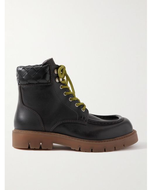Bottega Veneta Black Haddock Leather Ankle Boots for men