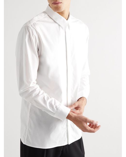 Gabriela Hearst White Nicolas Slim-Fit Cotton-Poplin Shirt for men
