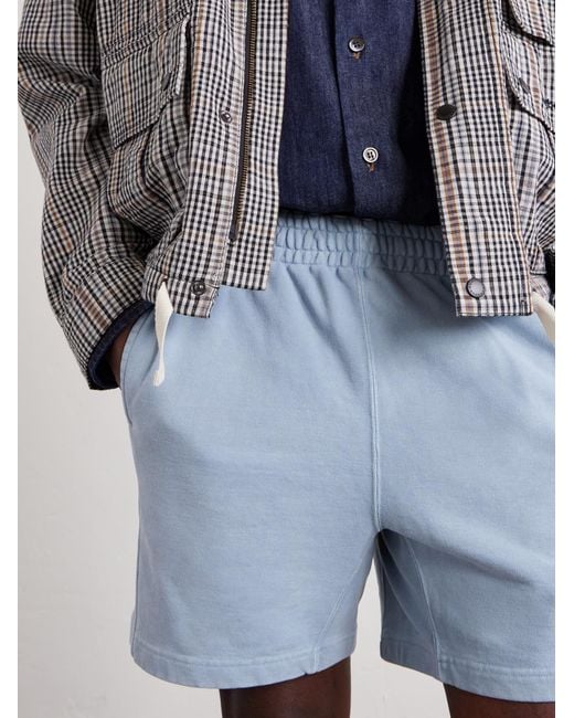Remi Relief Blue Straight-Leg Cotton-Jersey Shorts for men