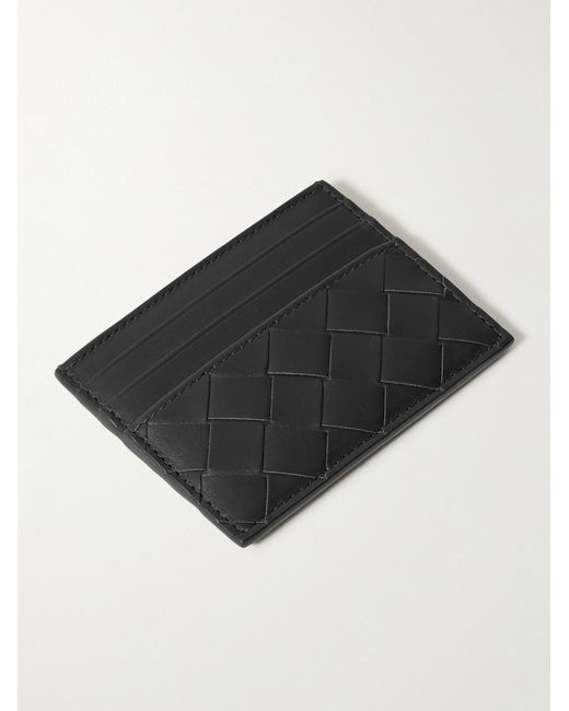 Bottega Veneta Black Intrecciato Leather Cardholder for men