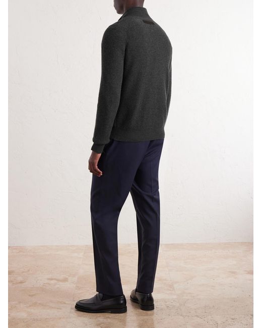 Zegna Gray Oasi Cashmere Half-Zip Sweater for men