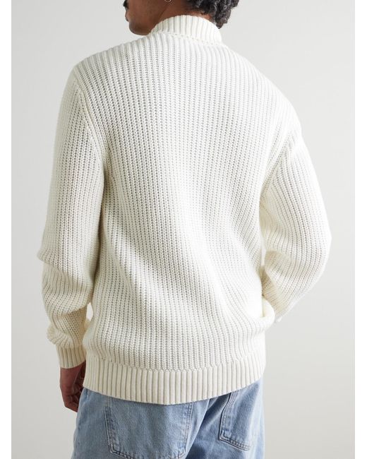 Frescobol Carioca Natural Claudio Ribbed Cotton And Cashmere-Blend Cardigan for men