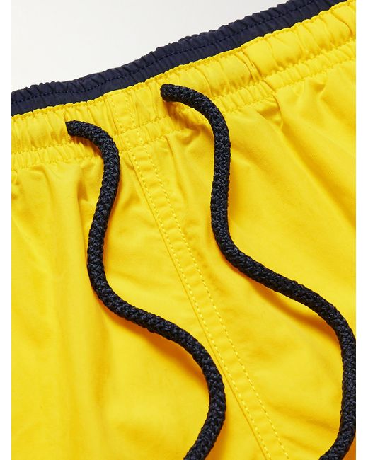 Vilebrequin Moka gerade geschnittene mittellange Badeshorts aus ECONYL® in Yellow für Herren
