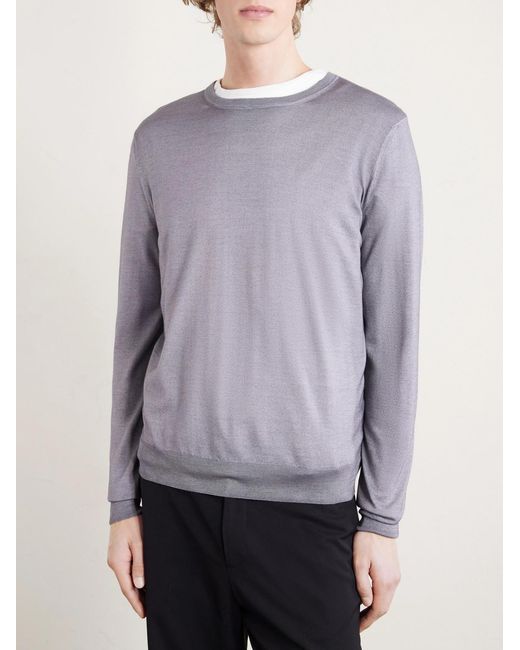 Canali Purple Wool And Silk-blend Sweater for men