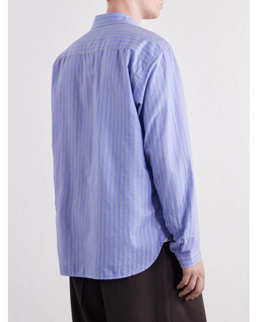 Oliver Spencer Blue Mulvey Striped Cotton Shirt for men