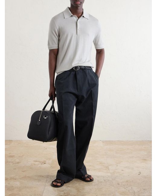 Tom Ford White Cashmere And Silk-Blend Polo Shirt for men