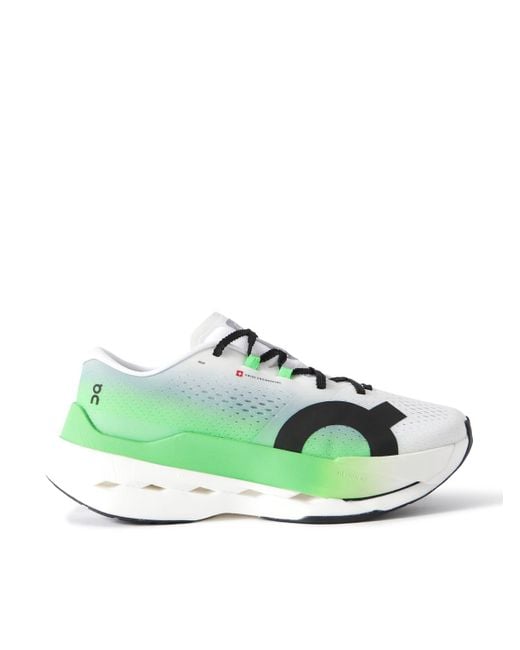 On Shoes Green Cloudboom Max Rubber-Trimmed Recycled-Mesh Sneakers for men