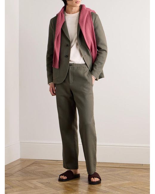 Mr P. Green Edward Straight-Leg Waffle-Knit Organic Cotton Suit Trousers for men