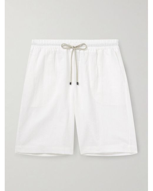 Zimmerli of Switzerland White Straight-Leg Linen And Cotton-Blend Drawstring Shorts for men