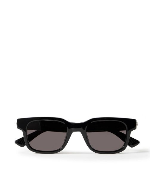 Bottega Veneta Black Rectangular-Frame Acetate Sunglasses for men