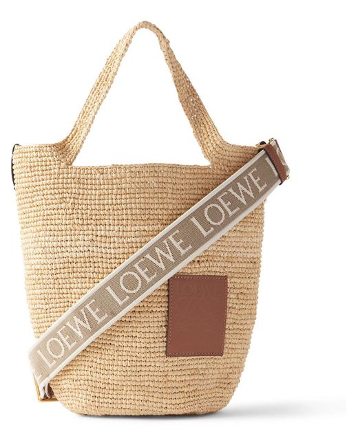 Loewe Natural Paula's Ibiza Slit Mini Leather-trimmed Raffia Tote Bag for men