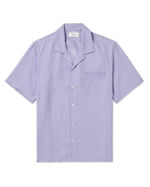 Mr P. Purple Camp-collar Lyocell-twill Shirt for men