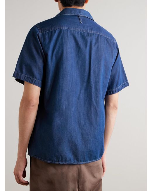 NN07 Blue Julio 5765 Cotton-Chambray Shirt for men