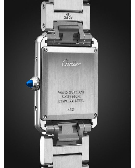 Cartier Black Tank Must Large 33.7Mm Stainless Steel Watch, Ref. No. Wsta0106 for men