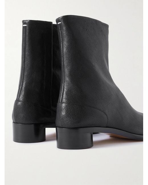Maison Margiela Black Tabi Split-Toe Full-Grain Leather Chelsea Boots for men