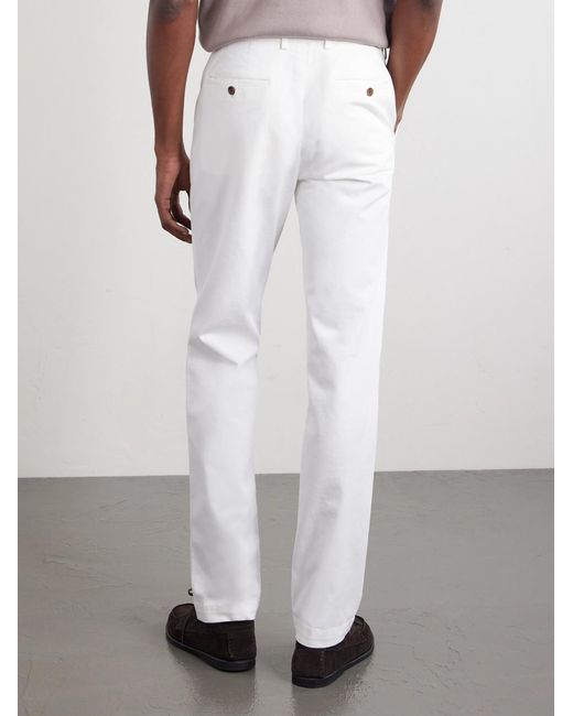 Mr P. White Samuel Straight-Leg Organic Cotton-Blend Twill Chinos for men